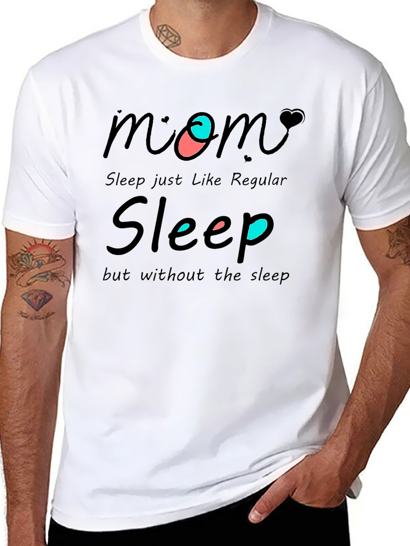 Funny Mom Sleep Graphic T-Shirt - Black