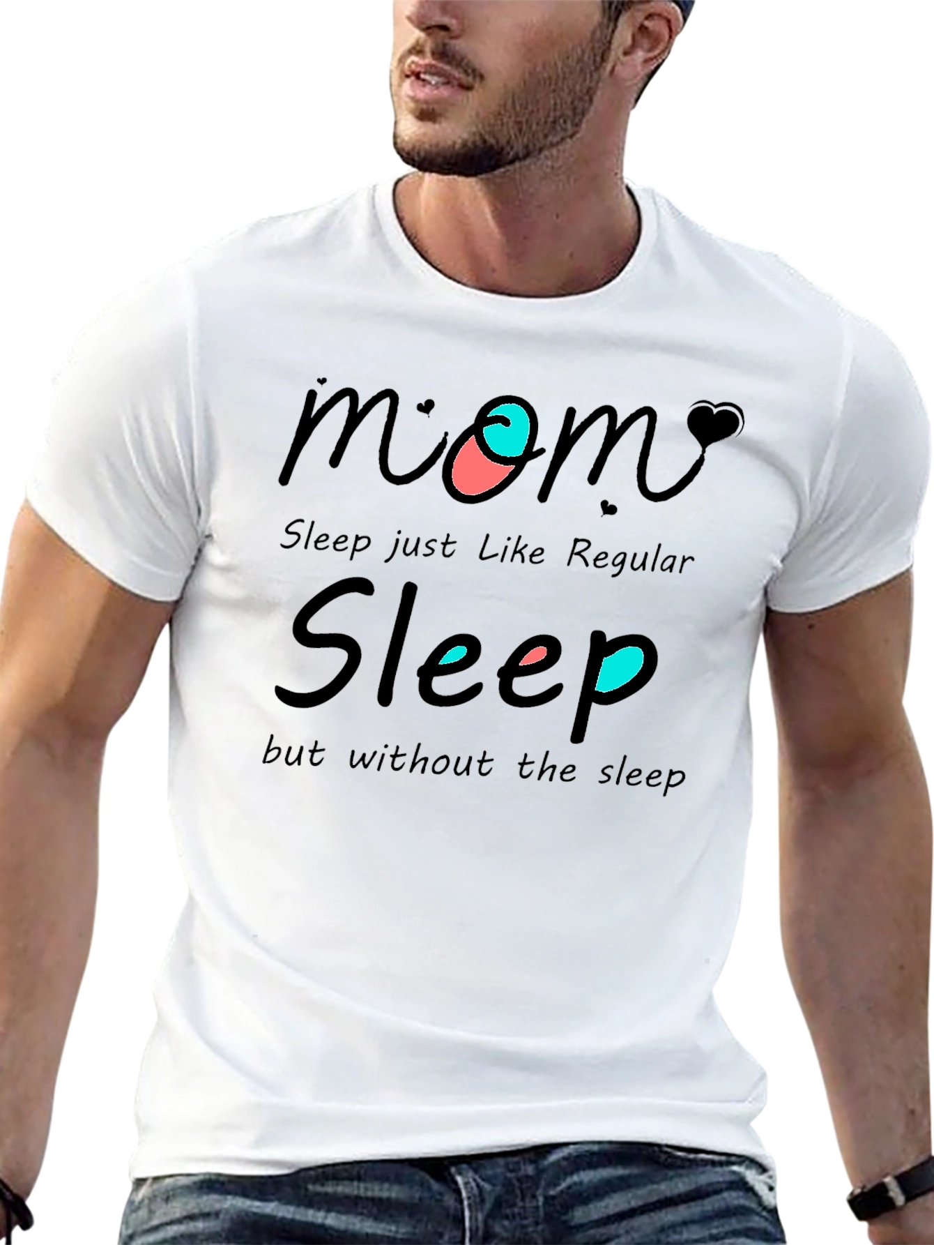 Funny Mom Sleep Graphic T-Shirt - Black