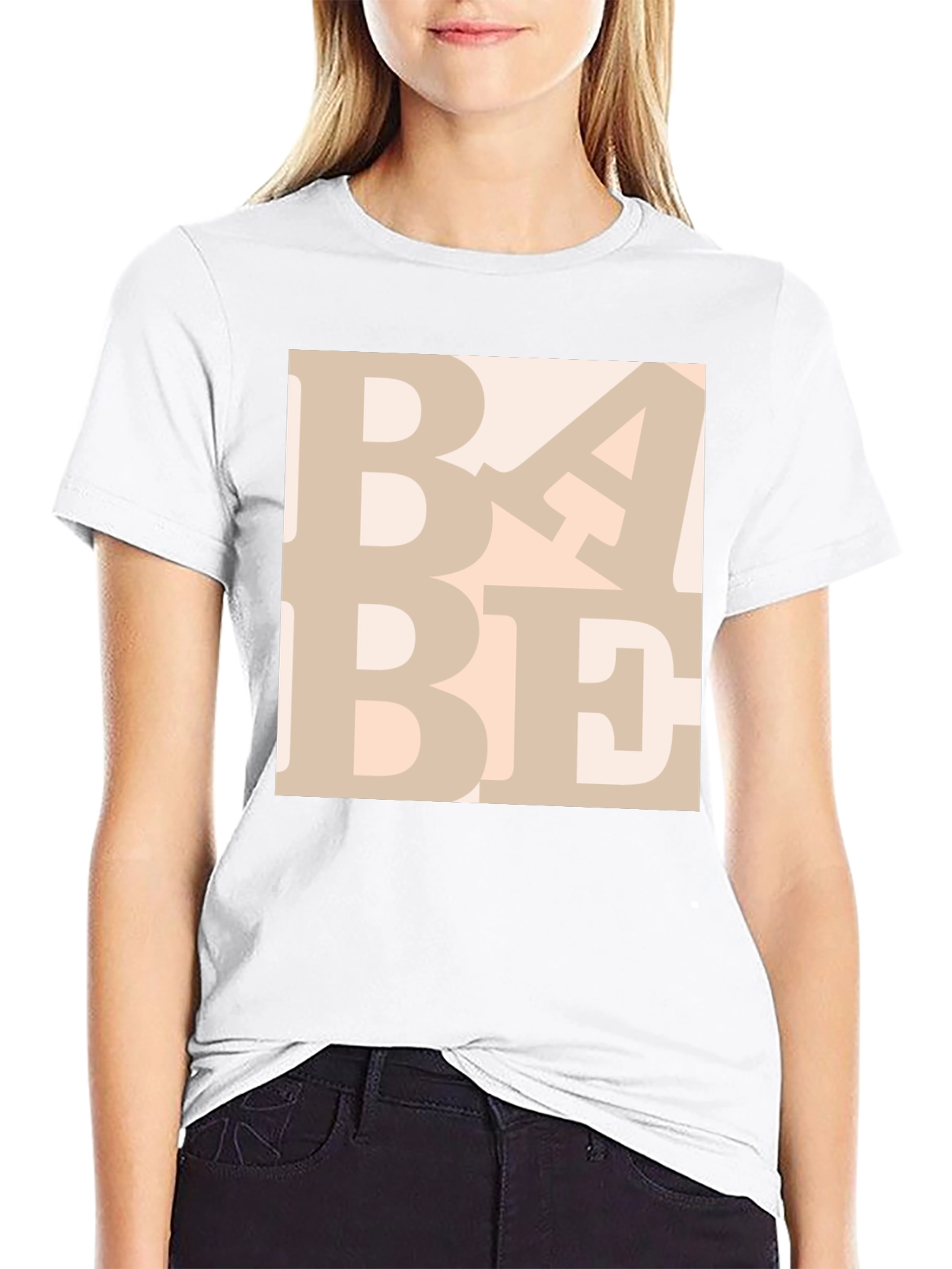 BABE Graphic Print Crewneck T-Shirt