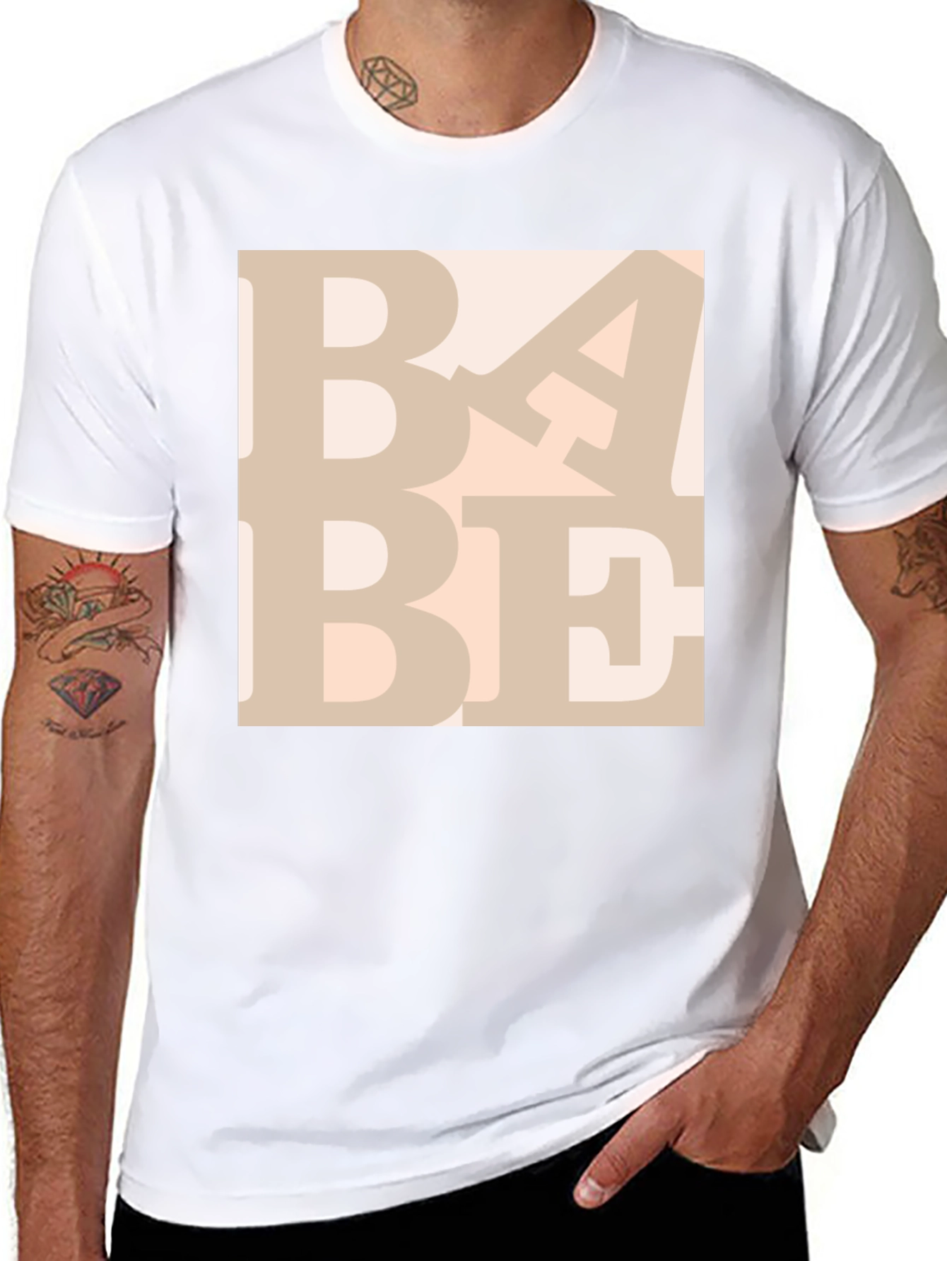 BABE Graphic Print Crewneck T-Shirt