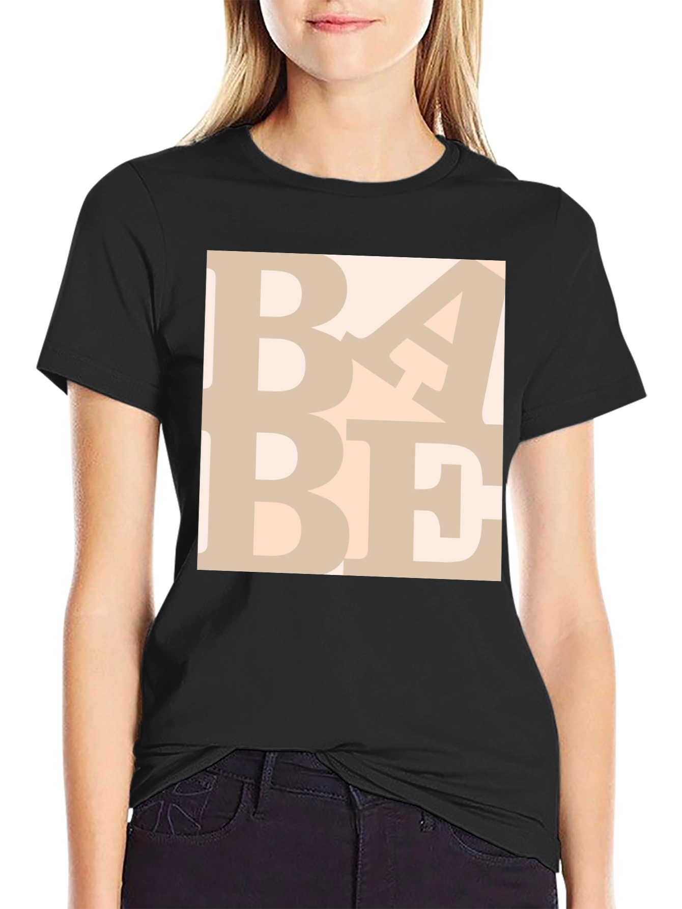 BABE Graphic Print Crewneck T-Shirt