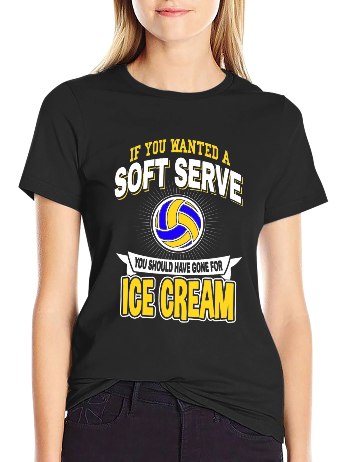 Soft Serve Ice Cream Volleyball Graphic Tee