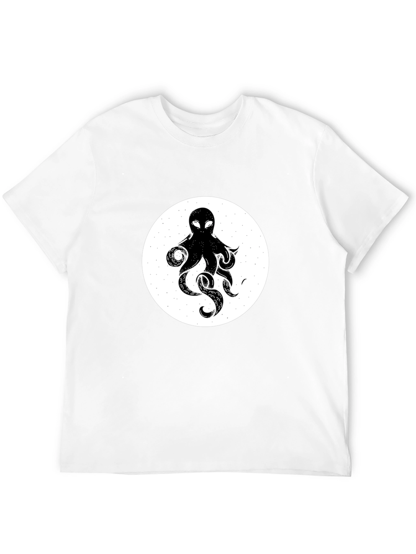 Octopus Graphic Tee - Black Cotton T-Shirt