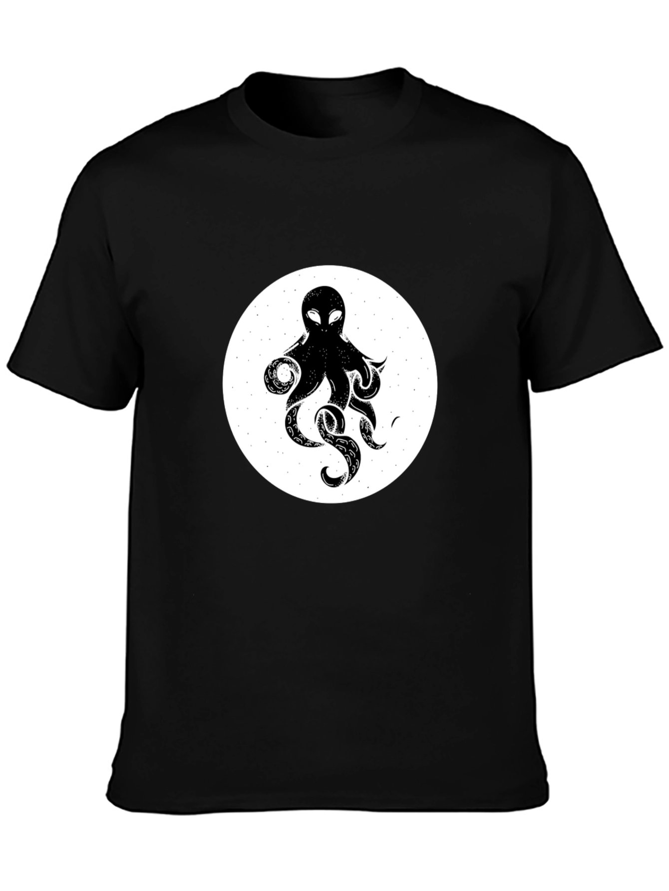 Octopus Graphic Tee - Black Cotton T-Shirt