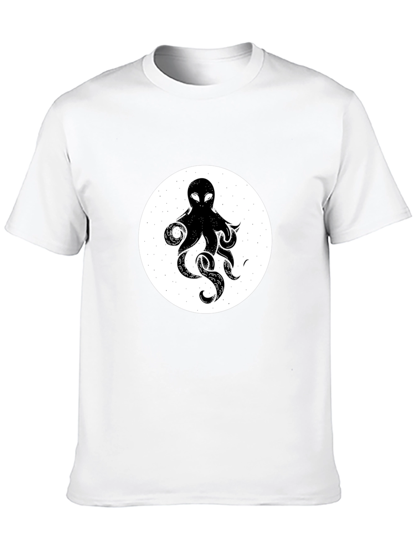 Octopus Graphic Tee - Black Cotton T-Shirt