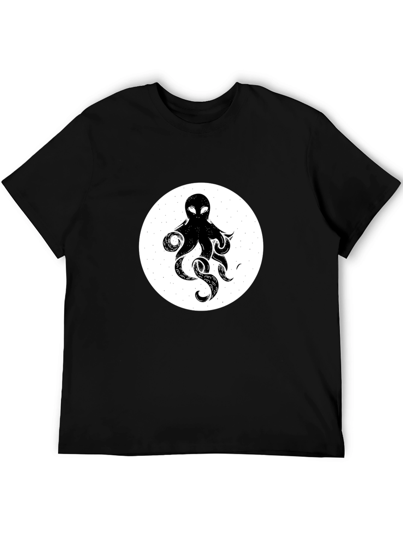 Octopus Graphic Tee - Black Cotton T-Shirt