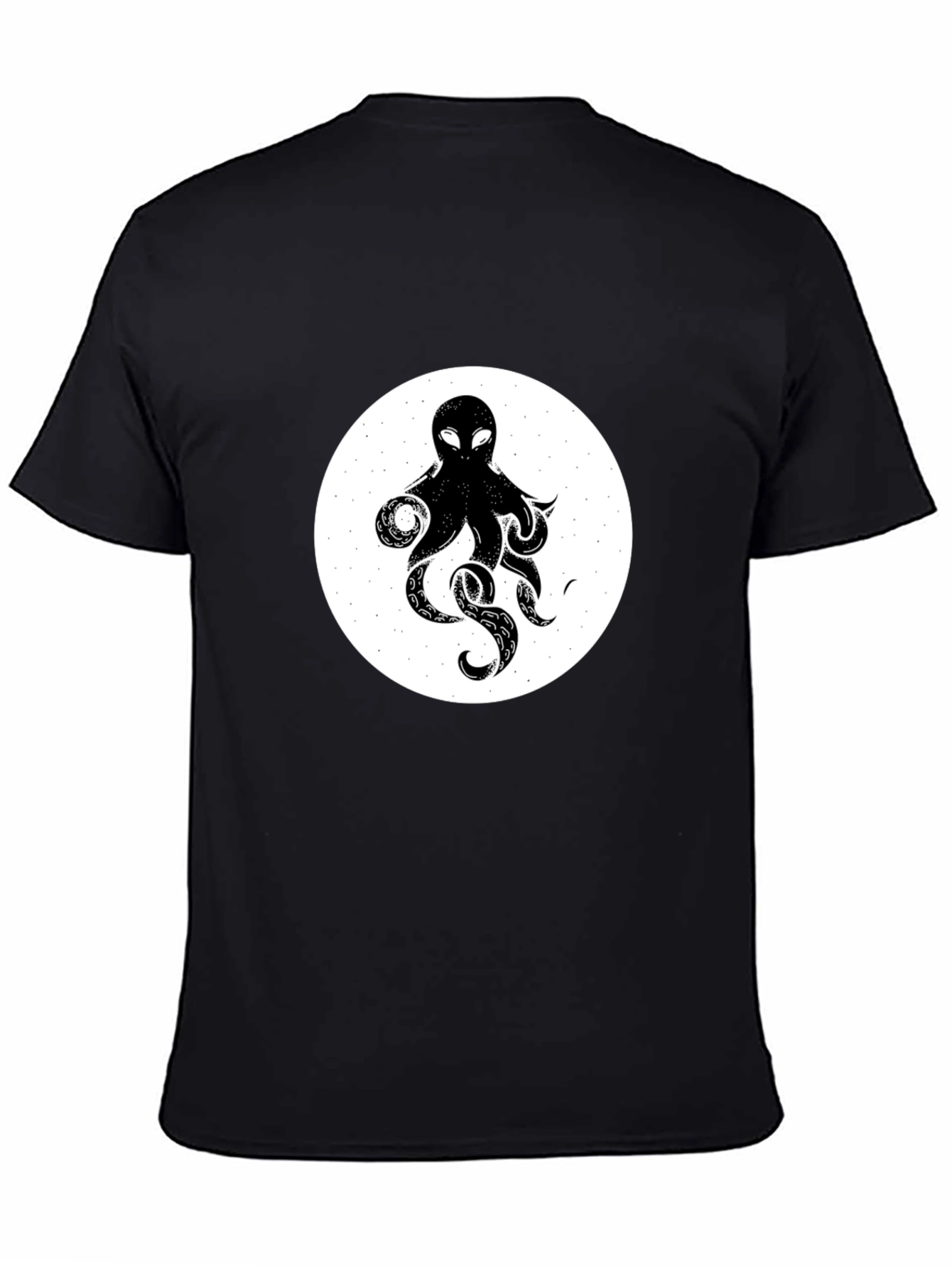 Octopus Graphic Tee - Black Cotton T-Shirt