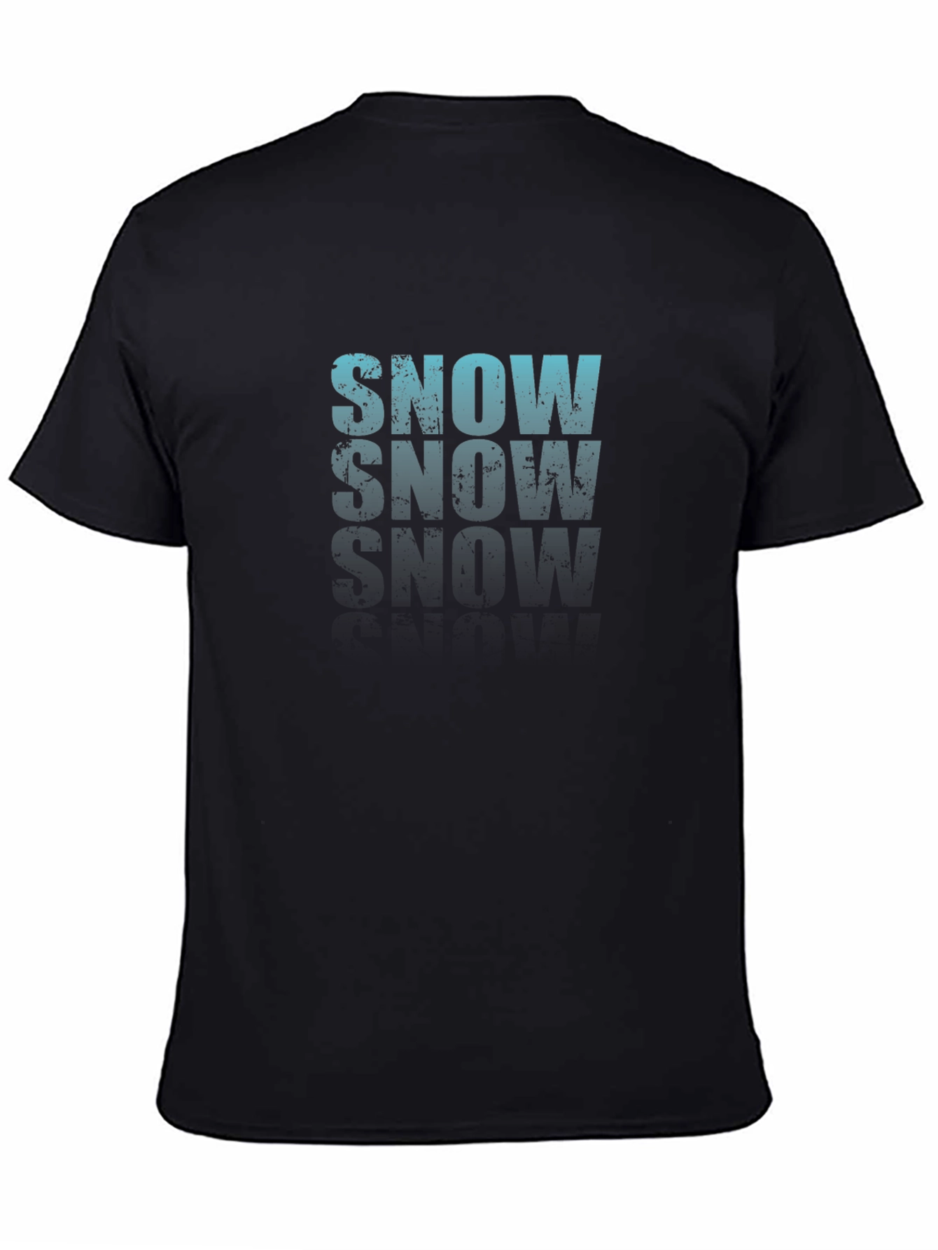 Cool SNOW Graphic Print Black T-Shirt