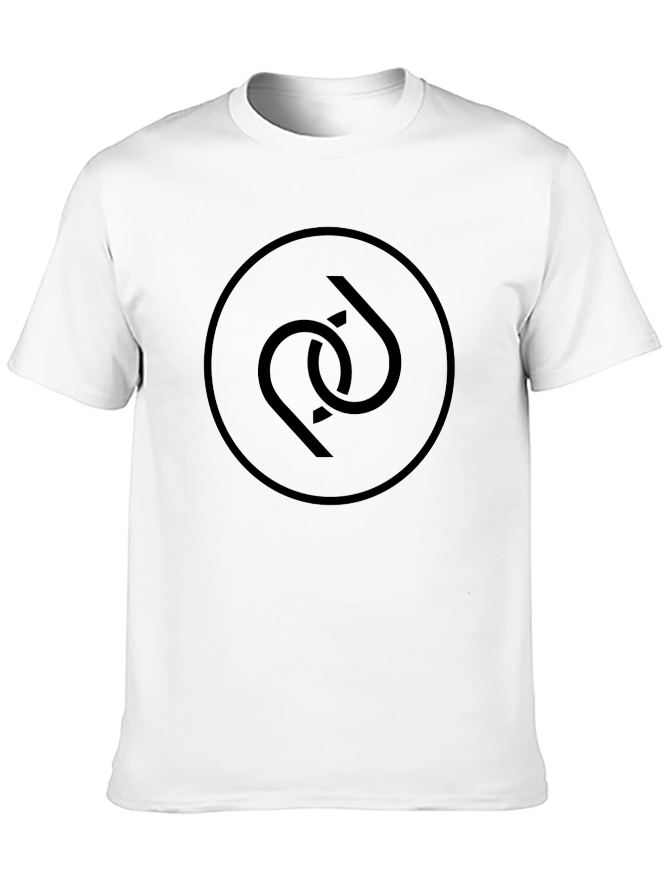 Modern Black T-Shirt with Abstract Circle Logo