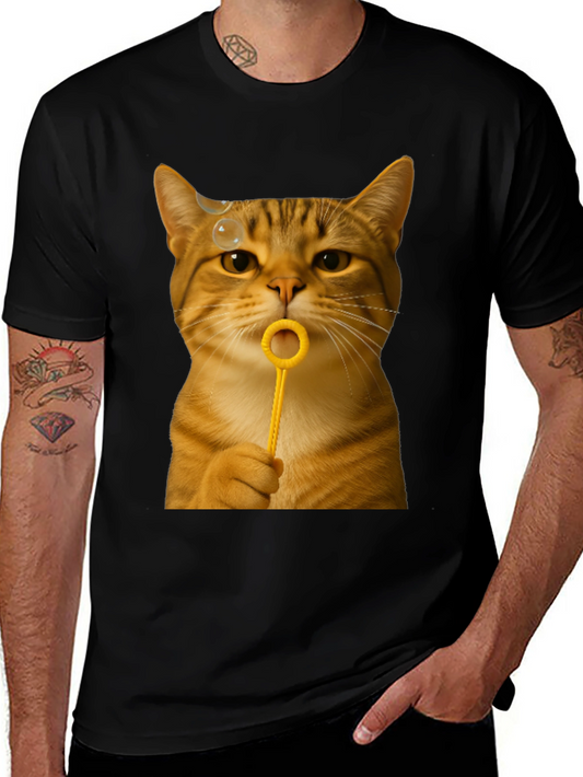 Cat Blowing Bubbles Graphic Tee - Unisex