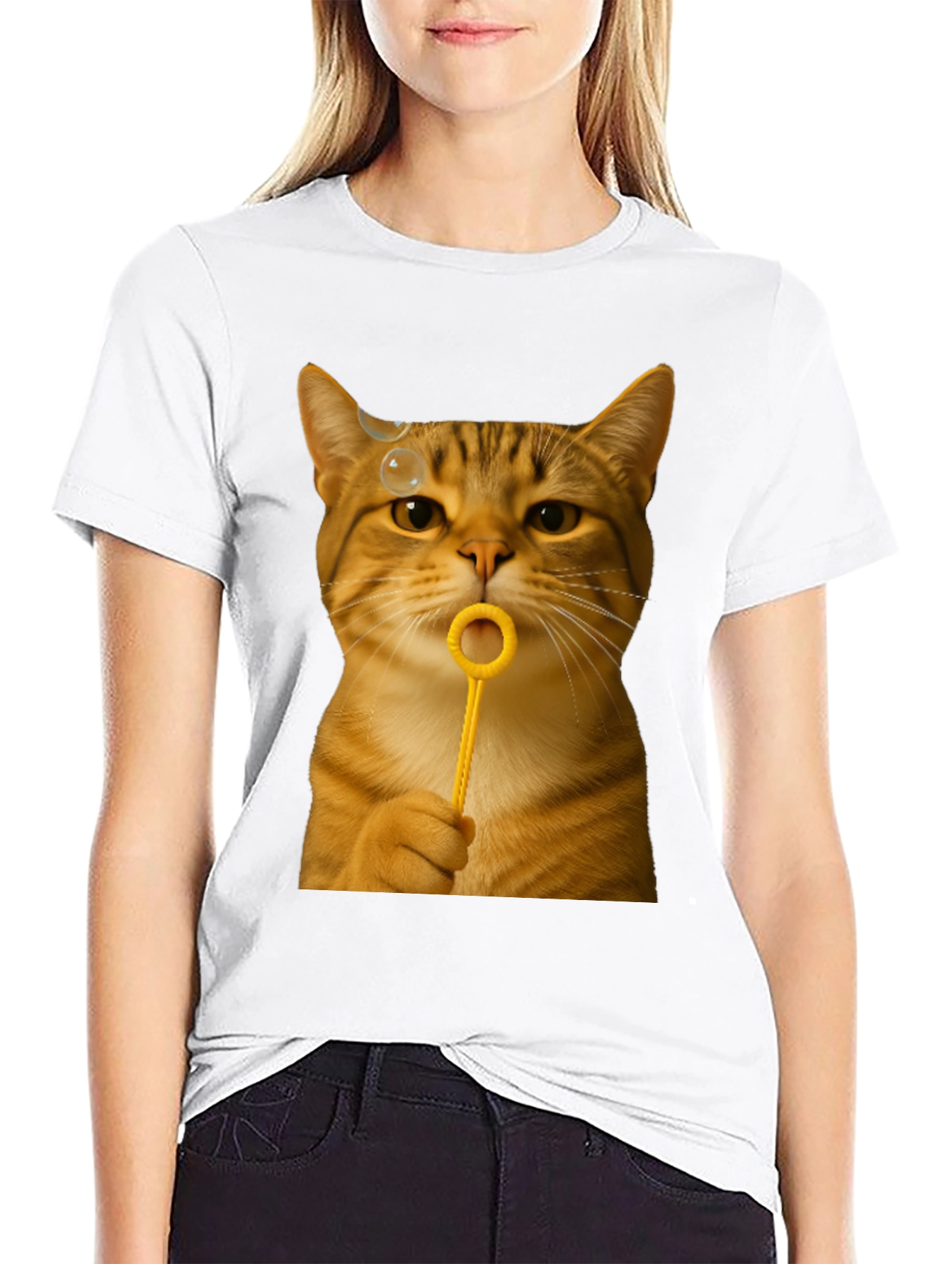 Cat Blowing Bubbles Graphic Tee - Unisex