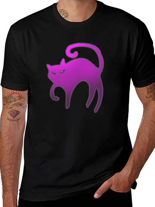 Neon Cat Graphic Tee - Spooky Vibes