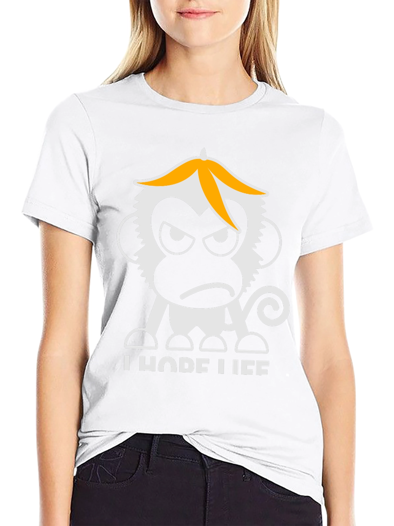Grumpy Monkey Graphic T-Shirt - Black
