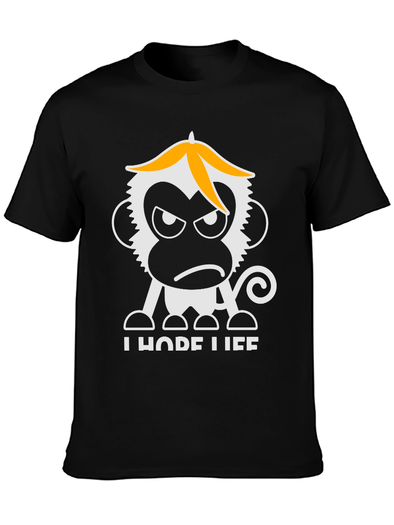 Grumpy Monkey Graphic T-Shirt - Black