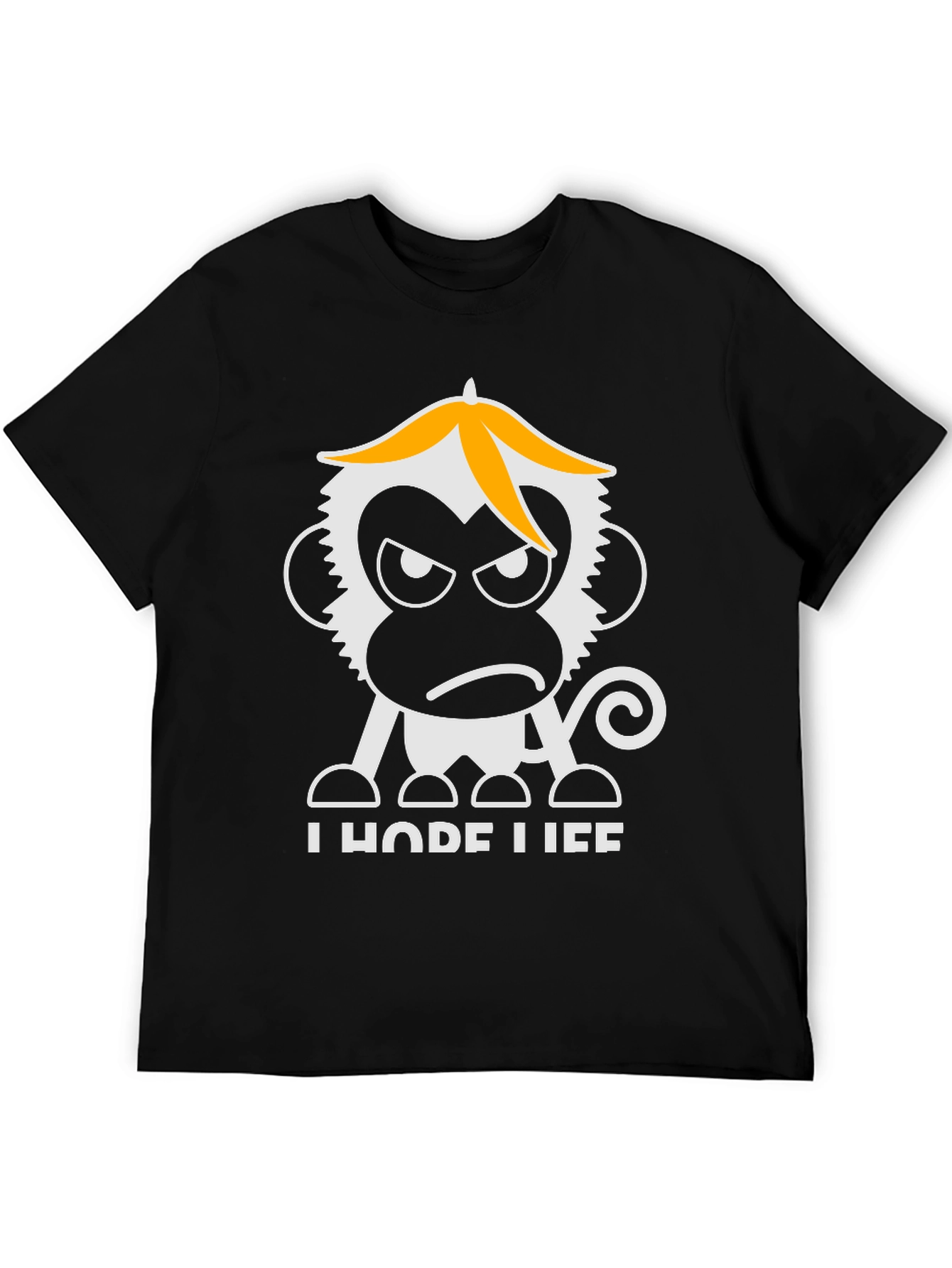 Grumpy Monkey Graphic T-Shirt - Black