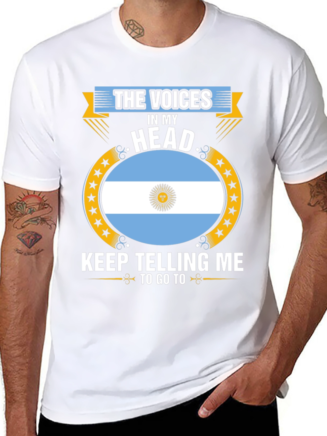 Argentina Flag T-Shirt: Voices in My Head