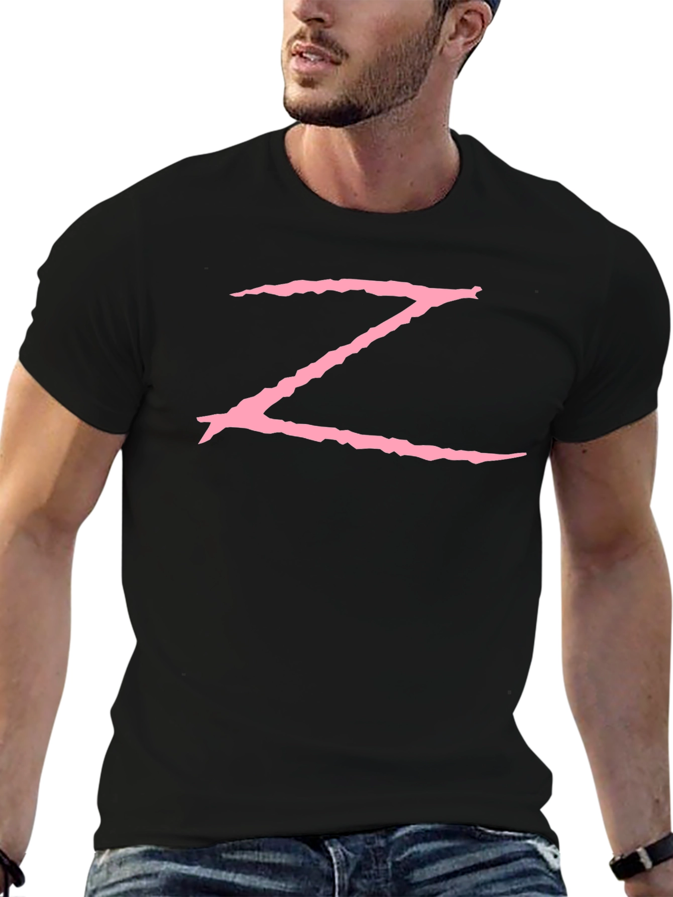 Pink Z Graphic Black Tee