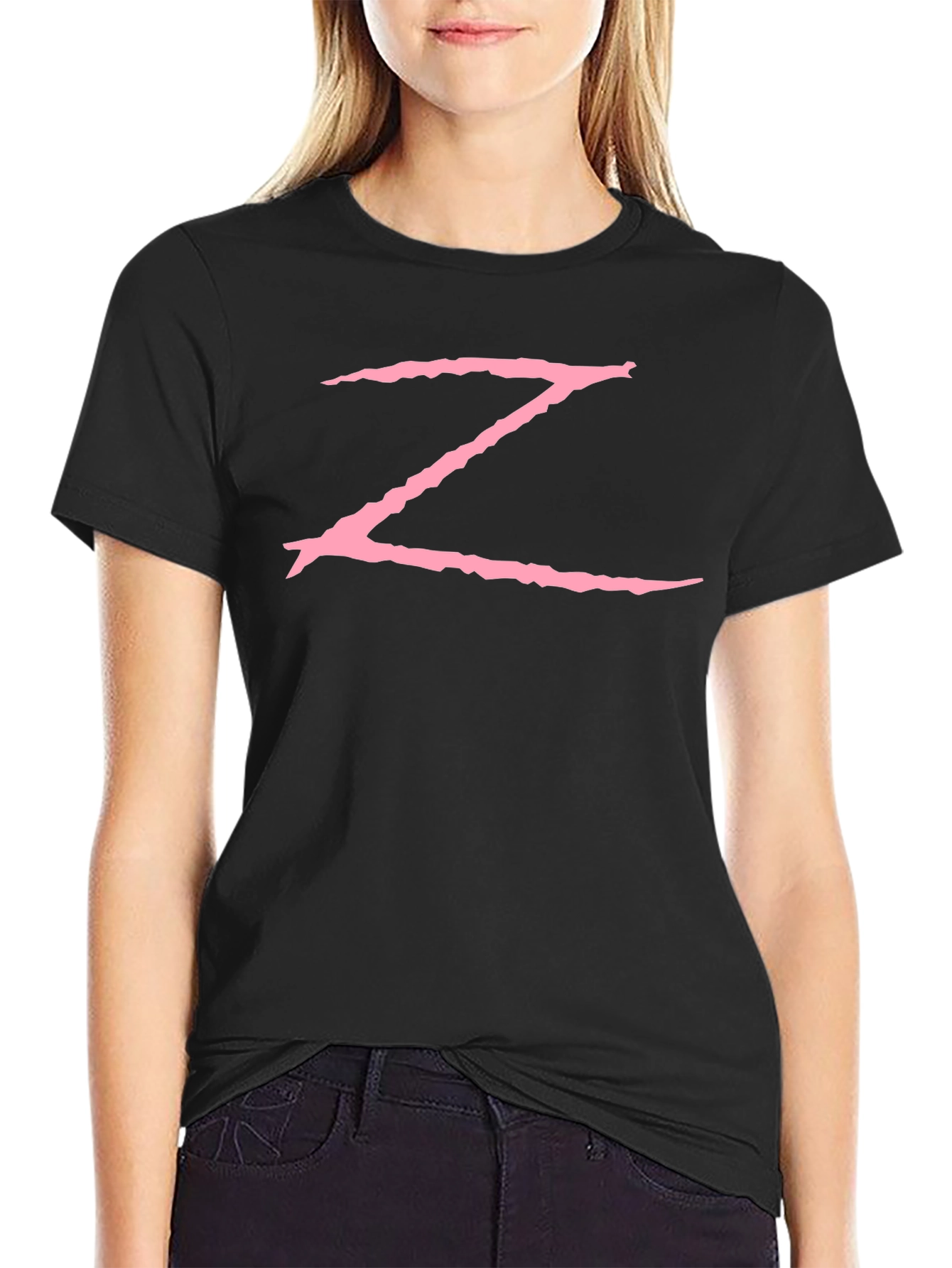 Pink Z Graphic Black Tee