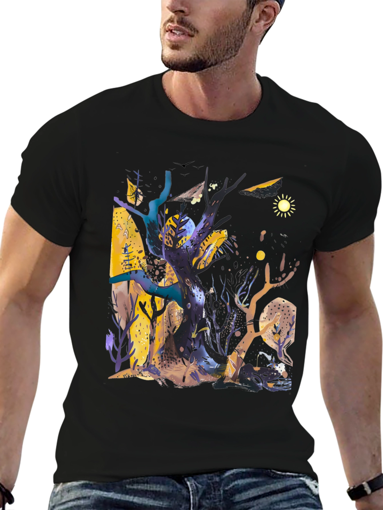 Whimsical Forest Graphic Tee - Unique Artistic Design