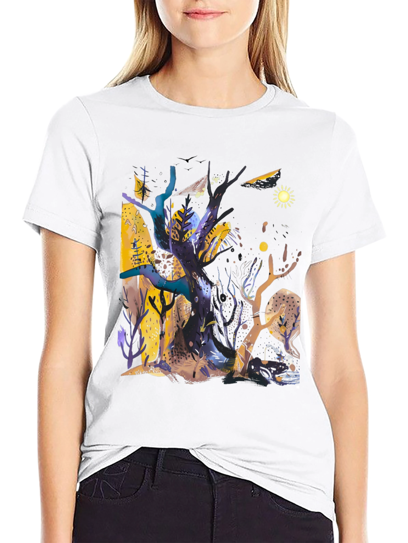 Whimsical Forest Graphic Tee - Unique Artistic Design