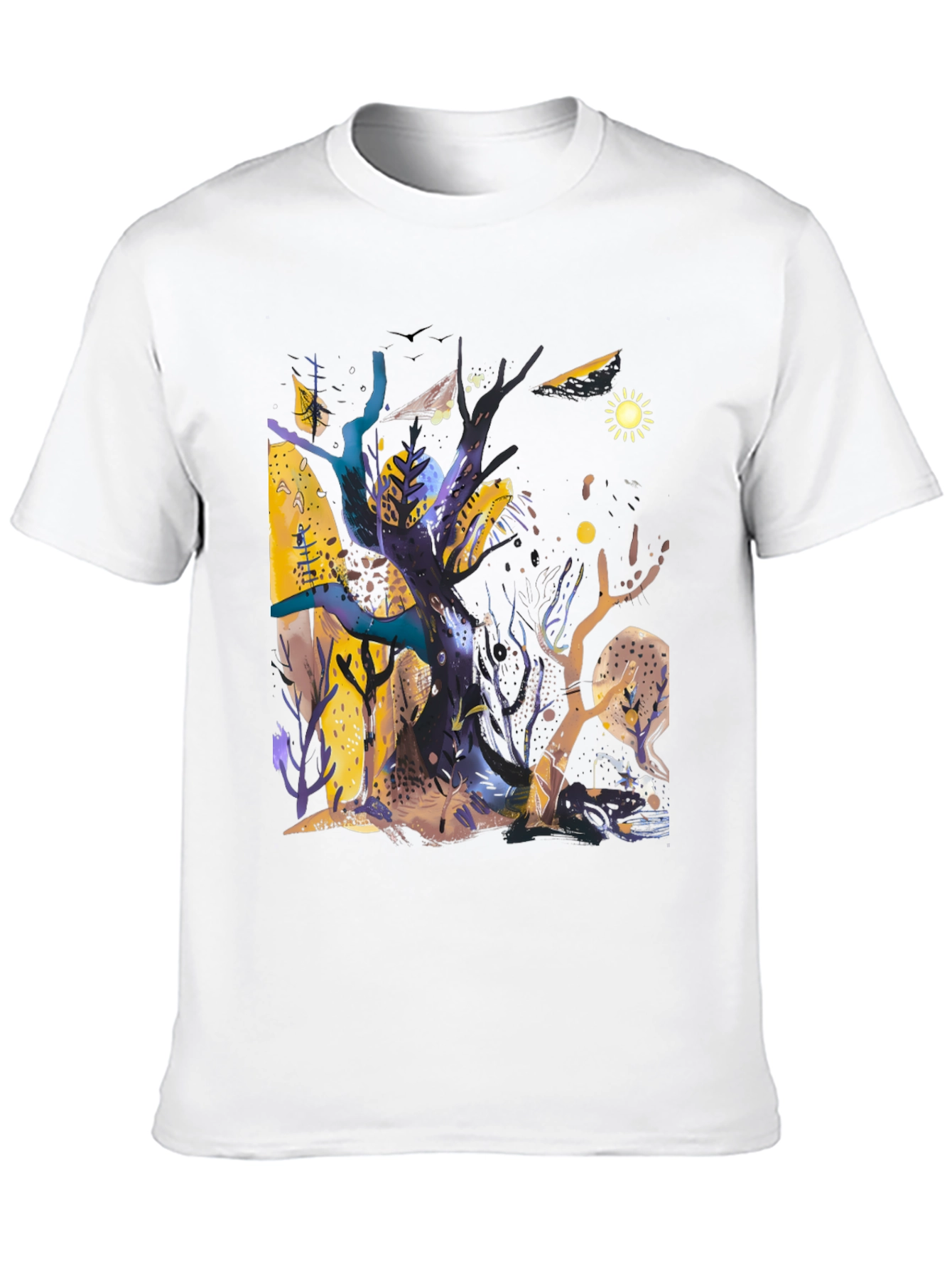 Whimsical Forest Graphic Tee - Unique Artistic Design