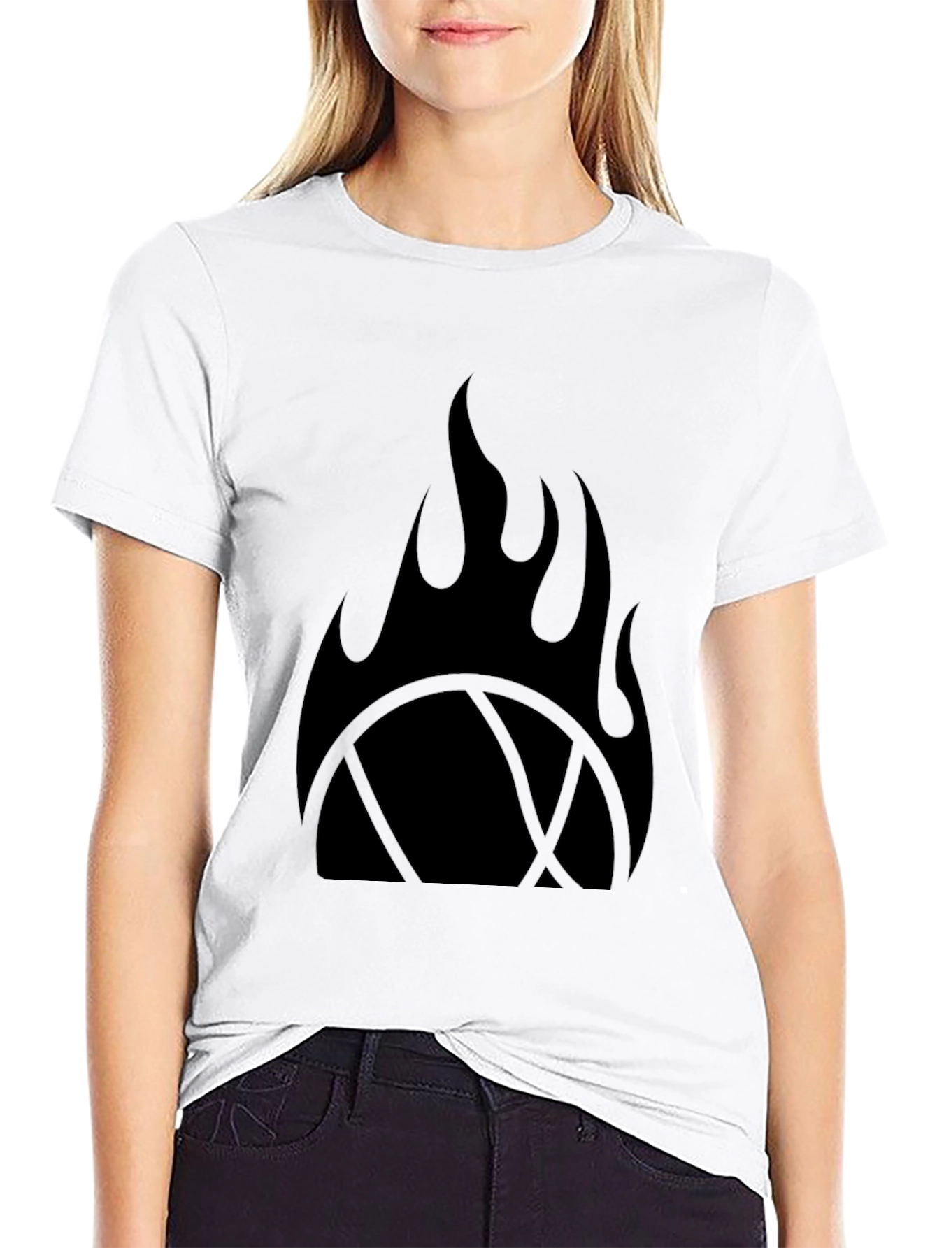 Flame Basketball Black T-Shirt