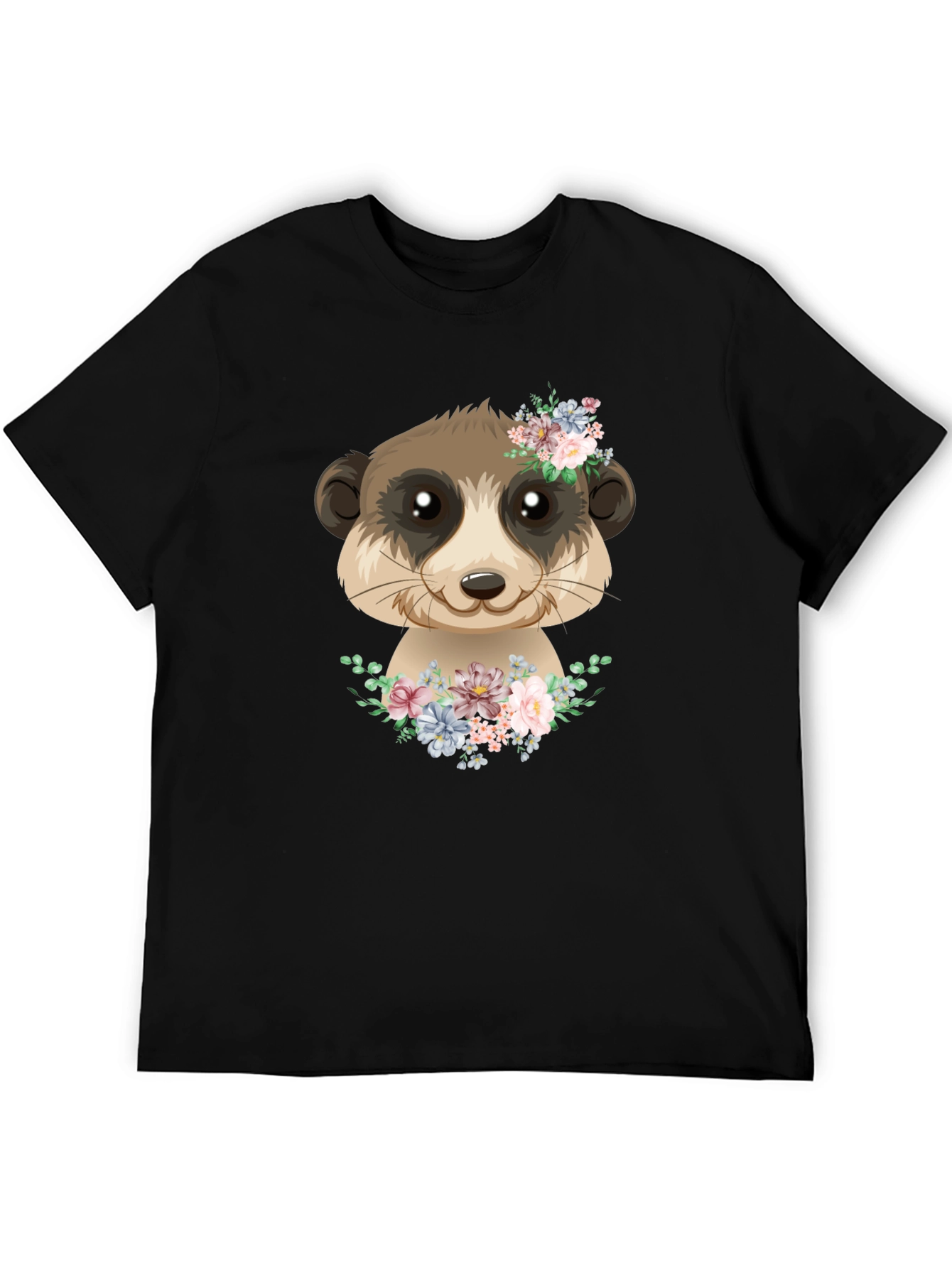 Meerkat Floral Graphic Tee - Cute Animal Shirt