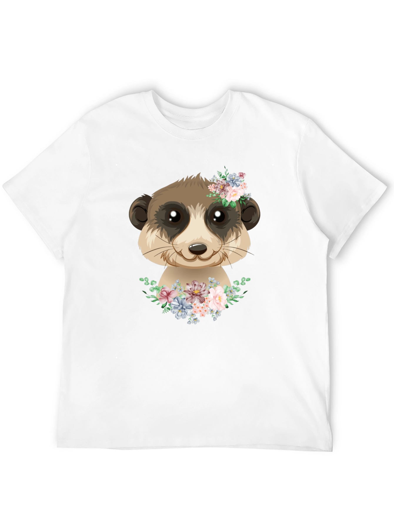 Meerkat Floral Graphic Tee - Cute Animal Shirt