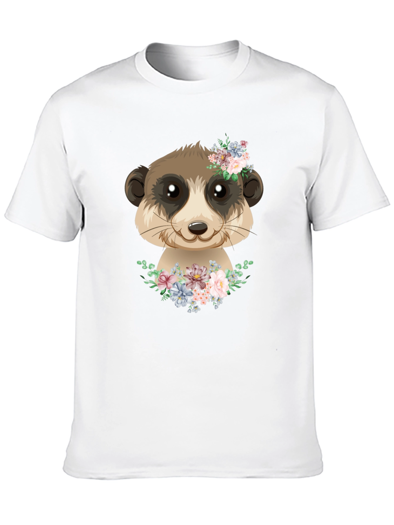Meerkat Floral Graphic Tee - Cute Animal Shirt