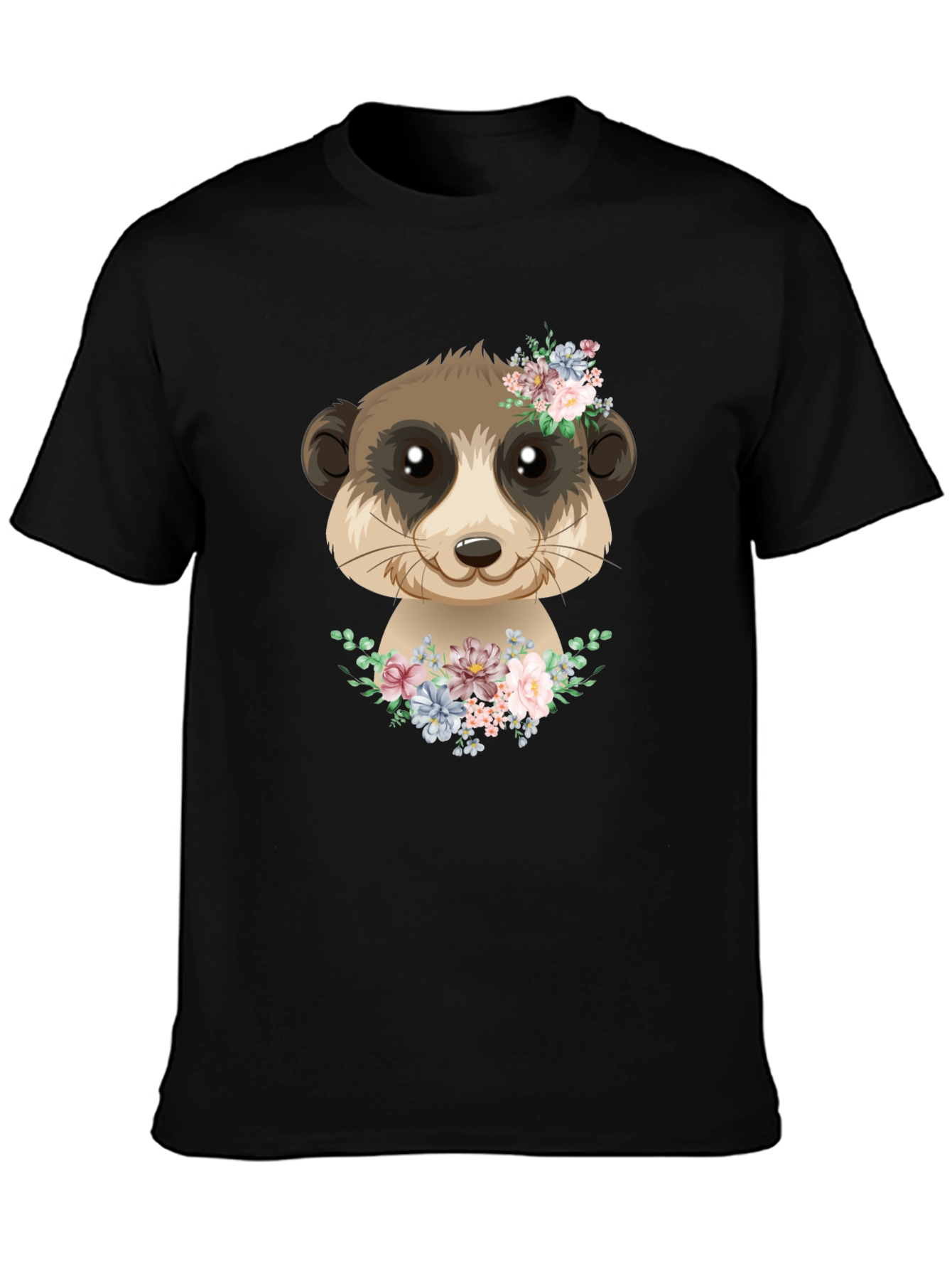 Meerkat Floral Graphic Tee - Cute Animal Shirt