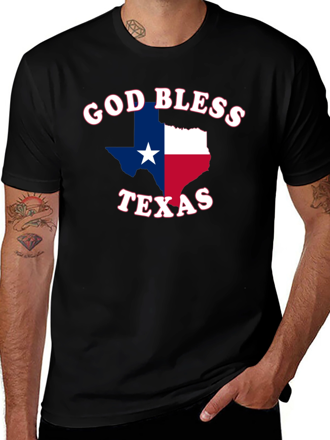 God Bless Texas Graphic Tee - Patriotic Pride