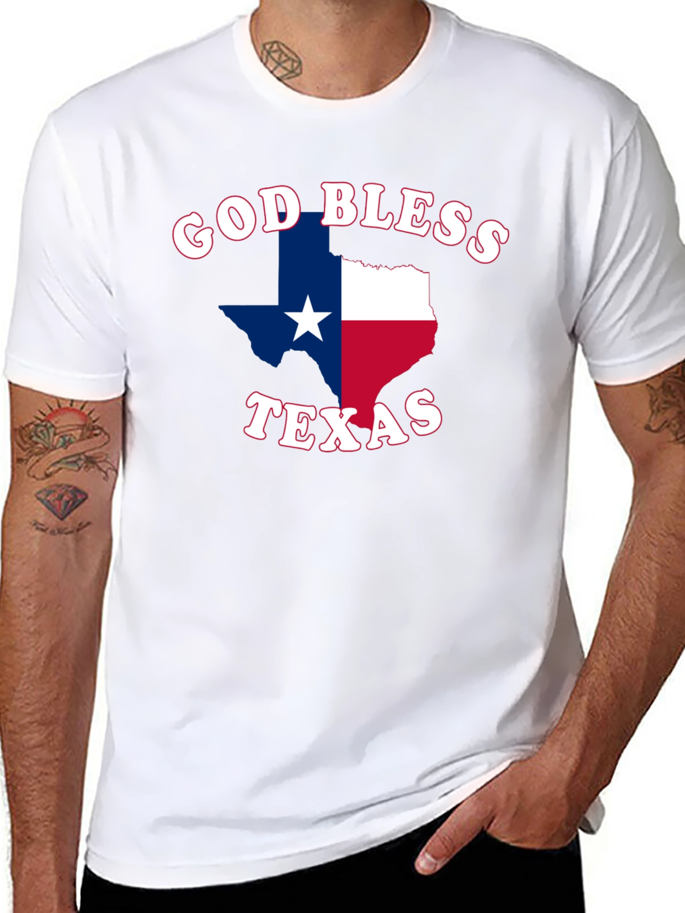 God Bless Texas Graphic Tee - Patriotic Pride