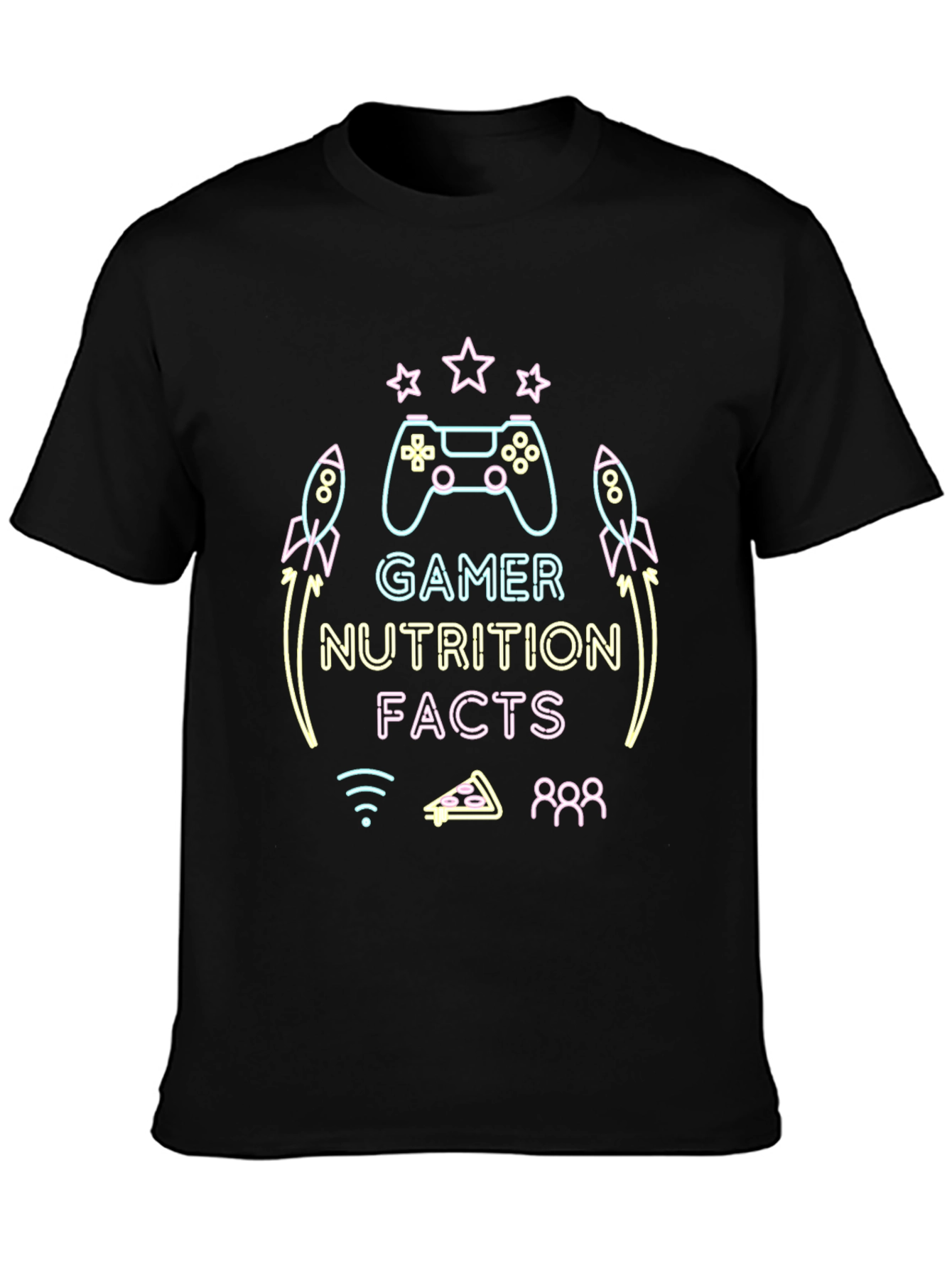 Gamer Nutrition Facts Black T-Shirt
