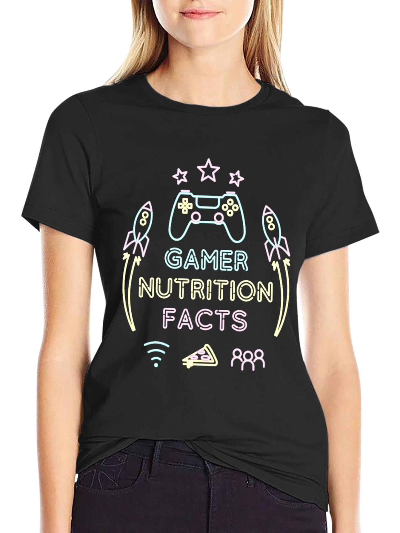 Gamer Nutrition Facts Black T-Shirt