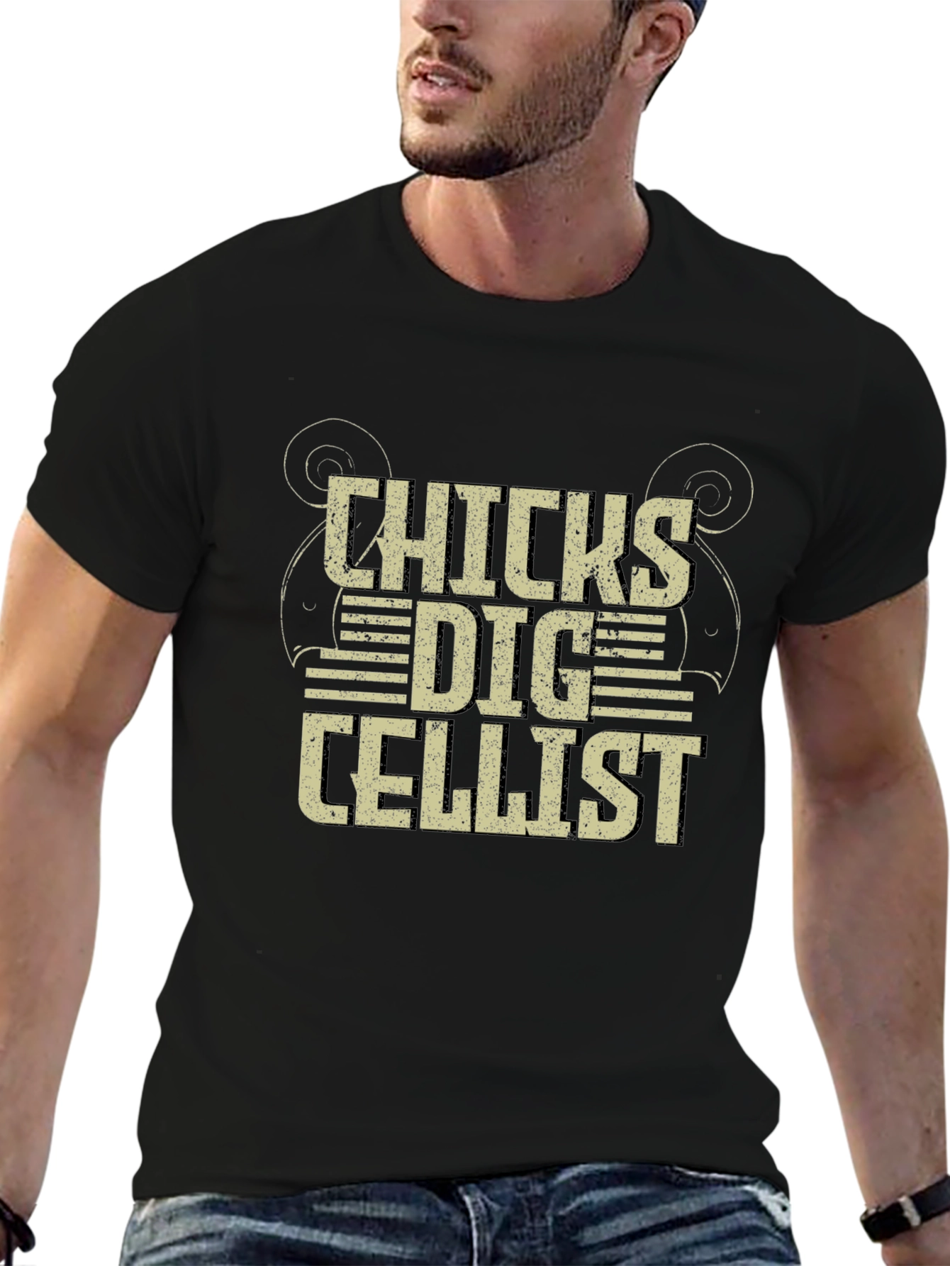 Chicks Dig Cellist Black T-Shirt