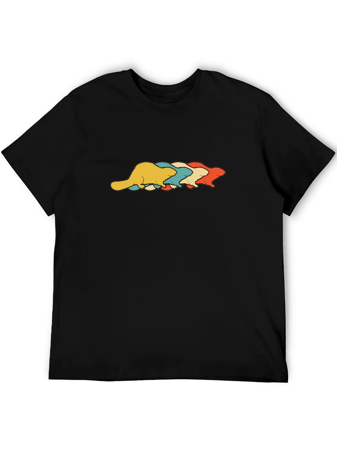 Retro Beaver T-Shirt - Black