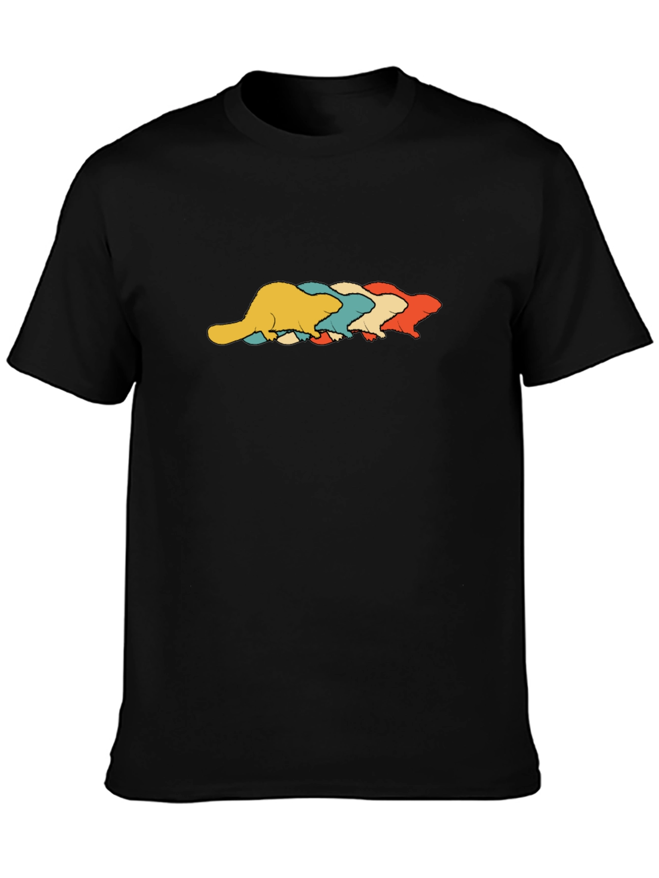 Retro Beaver T-Shirt - Black