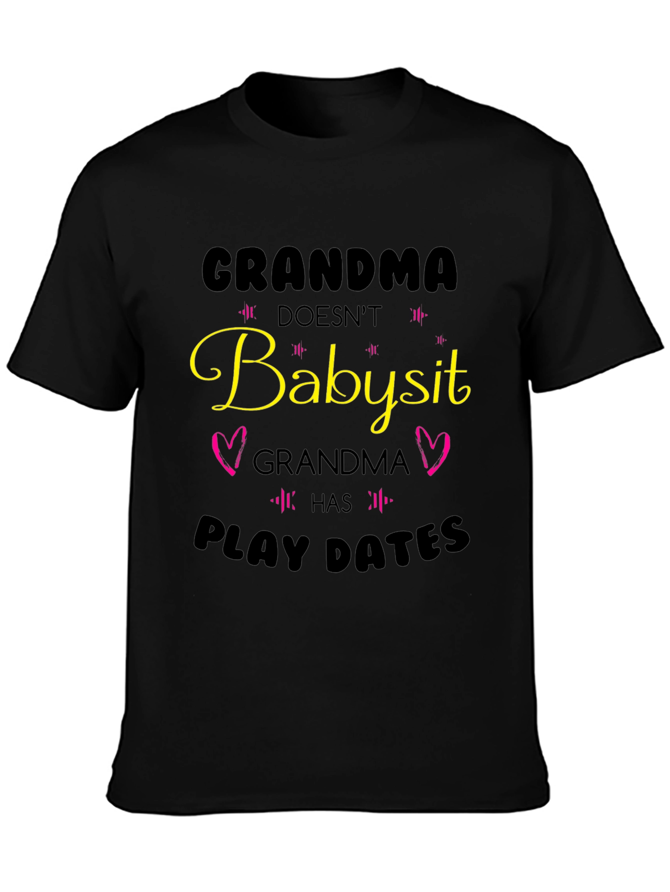 Grandma Play Dates Black T-Shirt