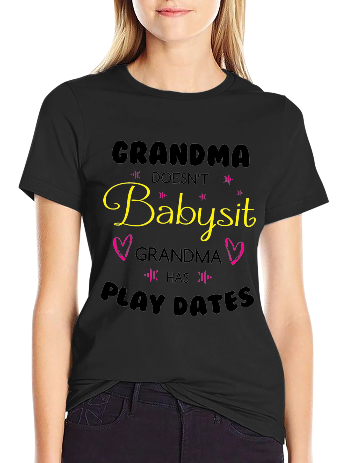 Grandma Play Dates Black T-Shirt