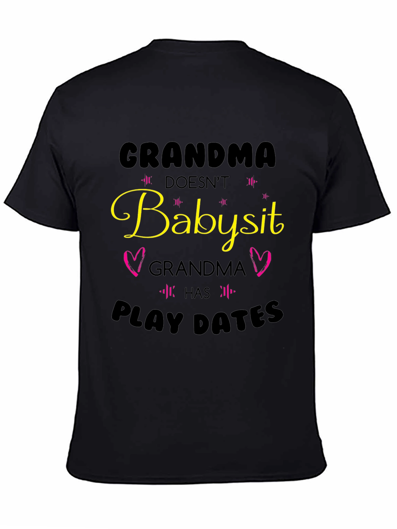 Grandma Play Dates Black T-Shirt