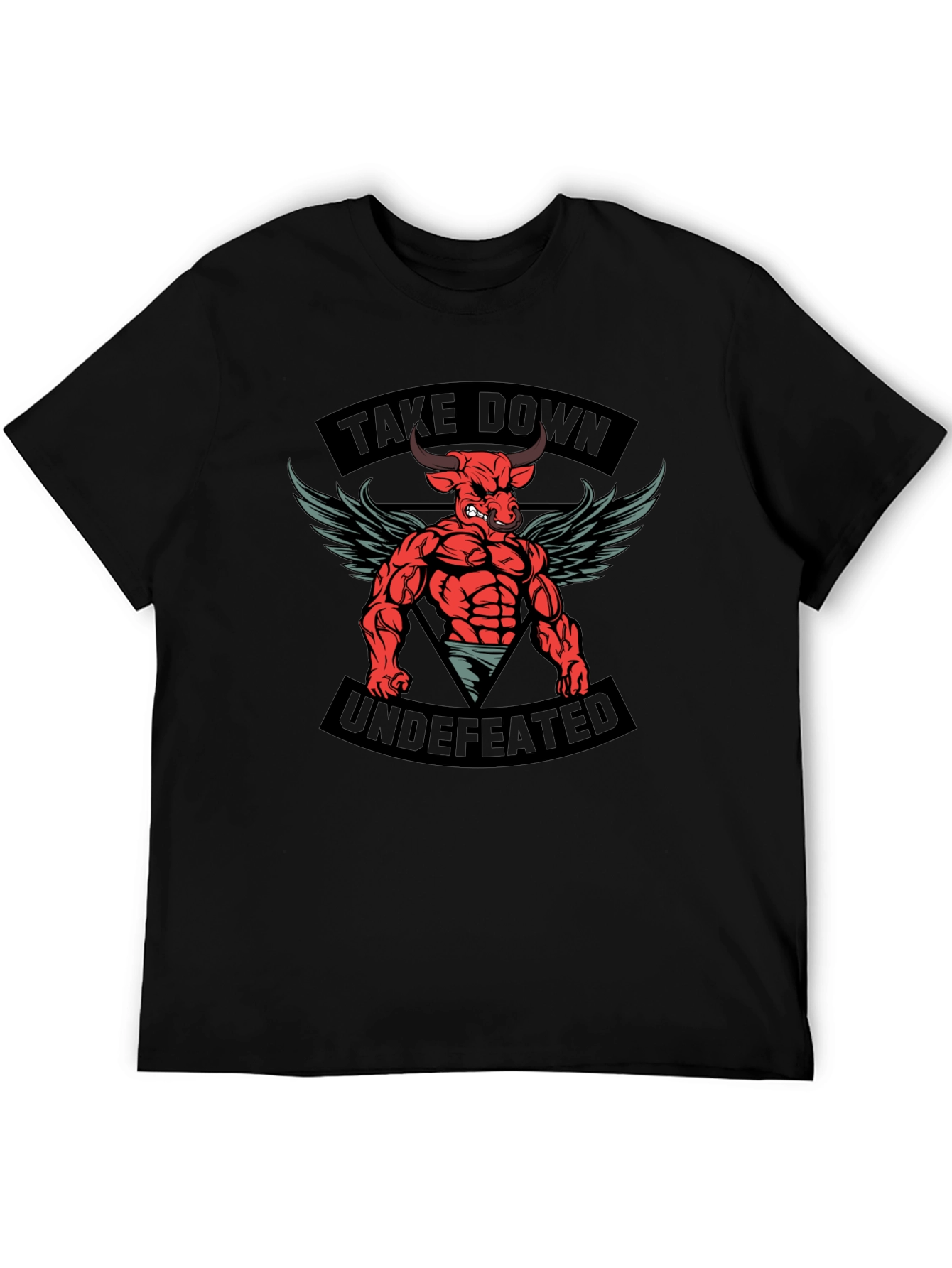 Take Down Undefeated Bull Graphic T-Shirt