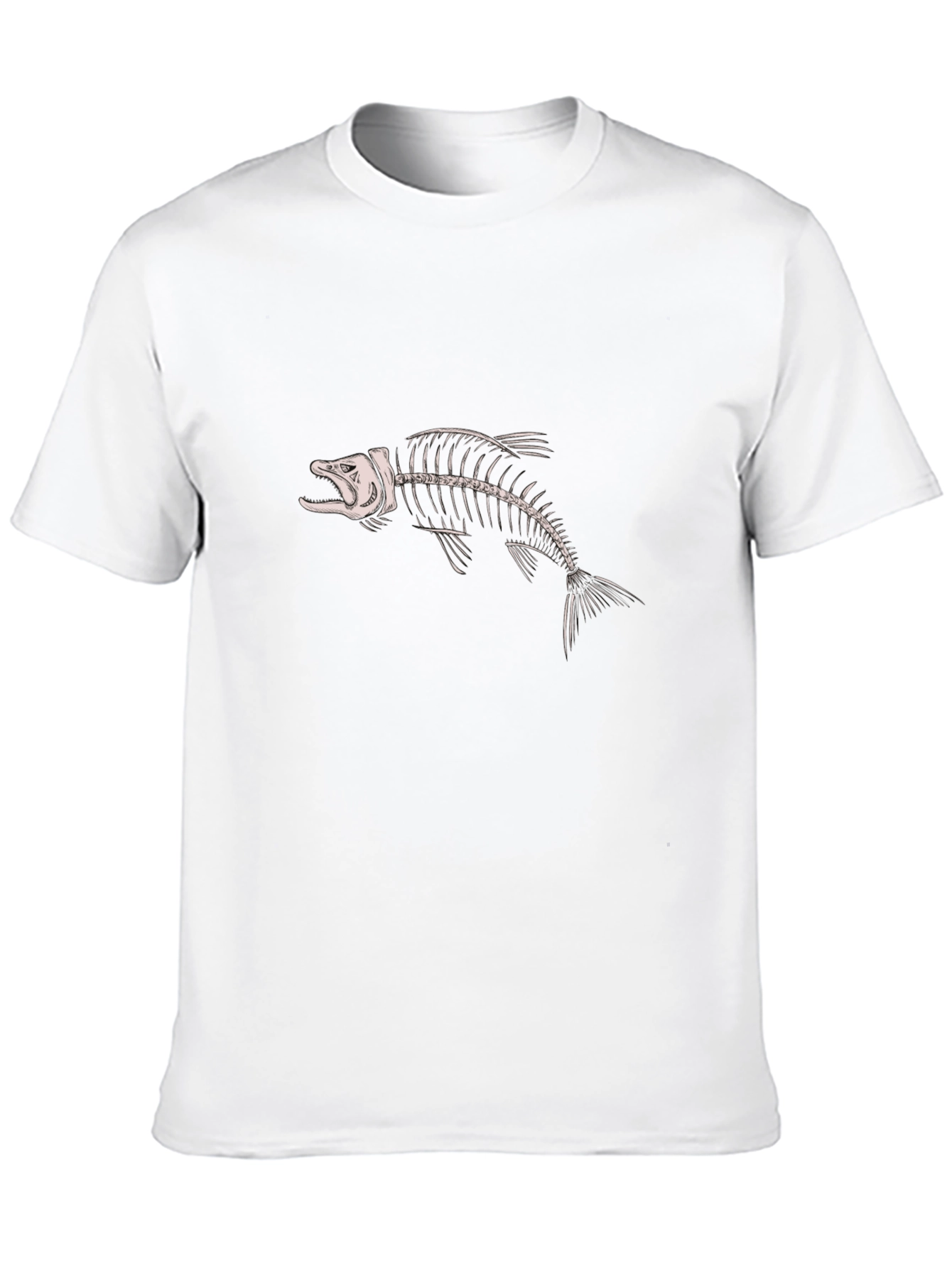 Fish Bone Graphic Tee - Black Cotton Shirt