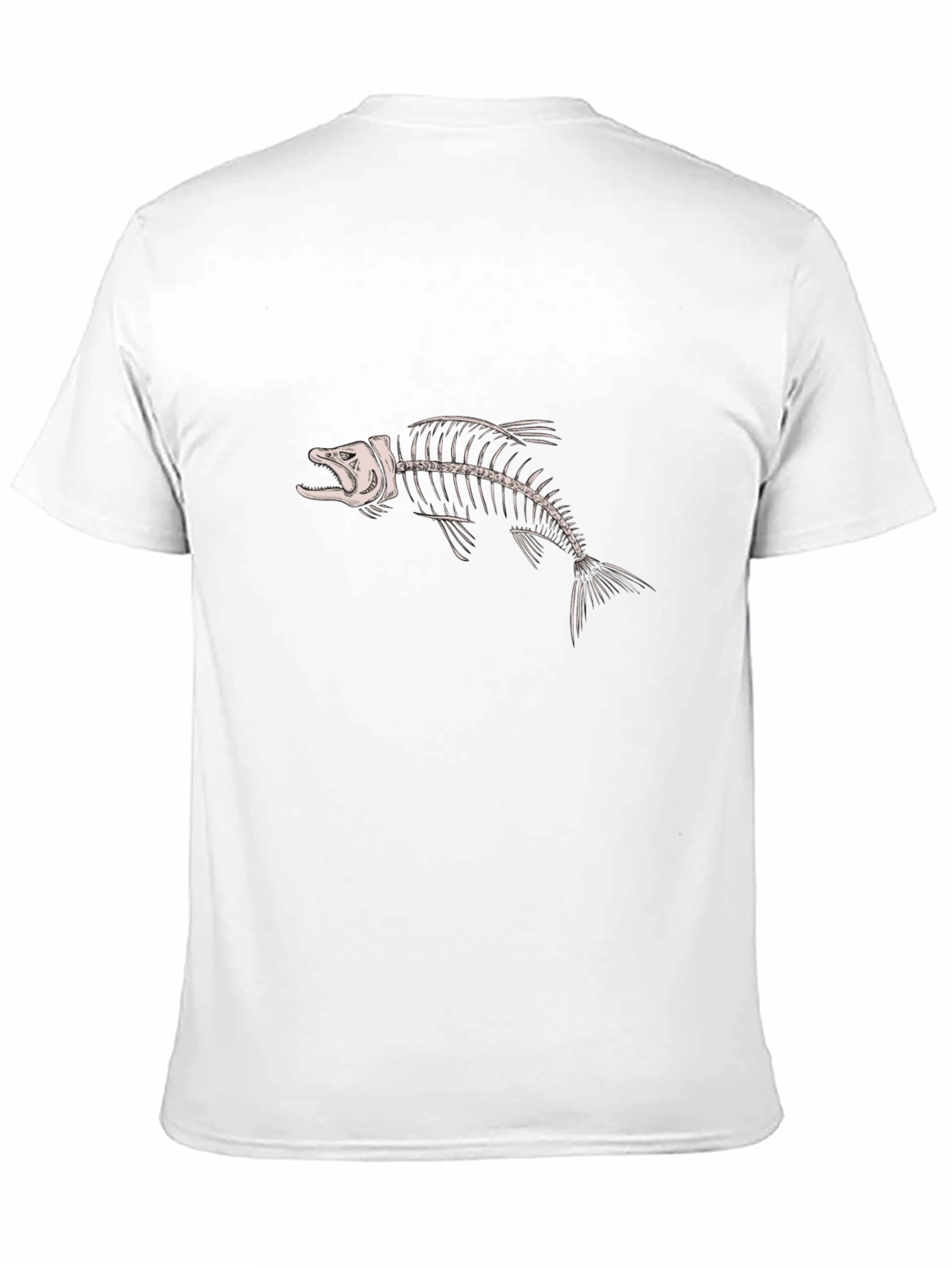 Fish Bone Graphic Tee - Black Cotton Shirt