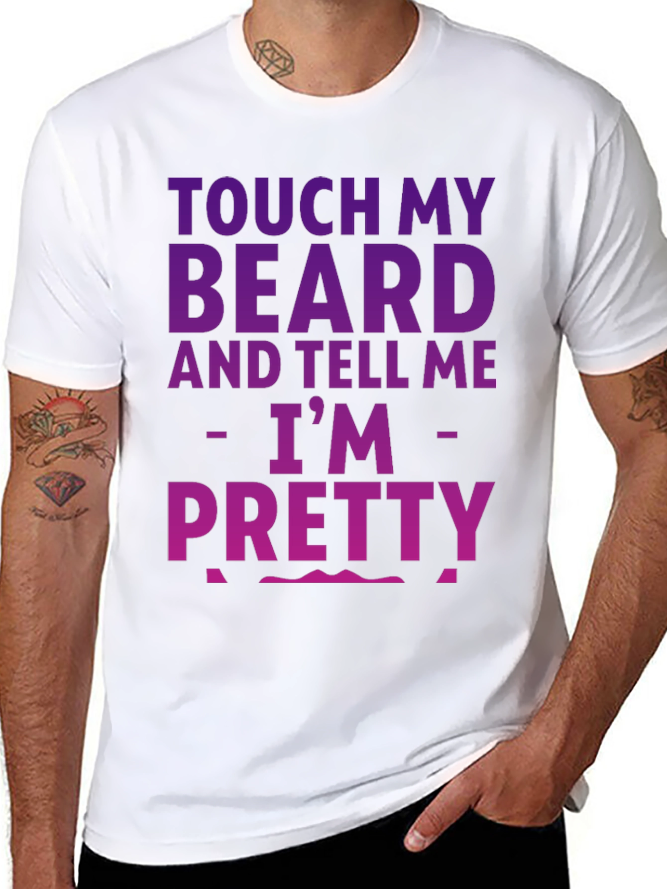 Touch My Beard Funny Graphic Tee