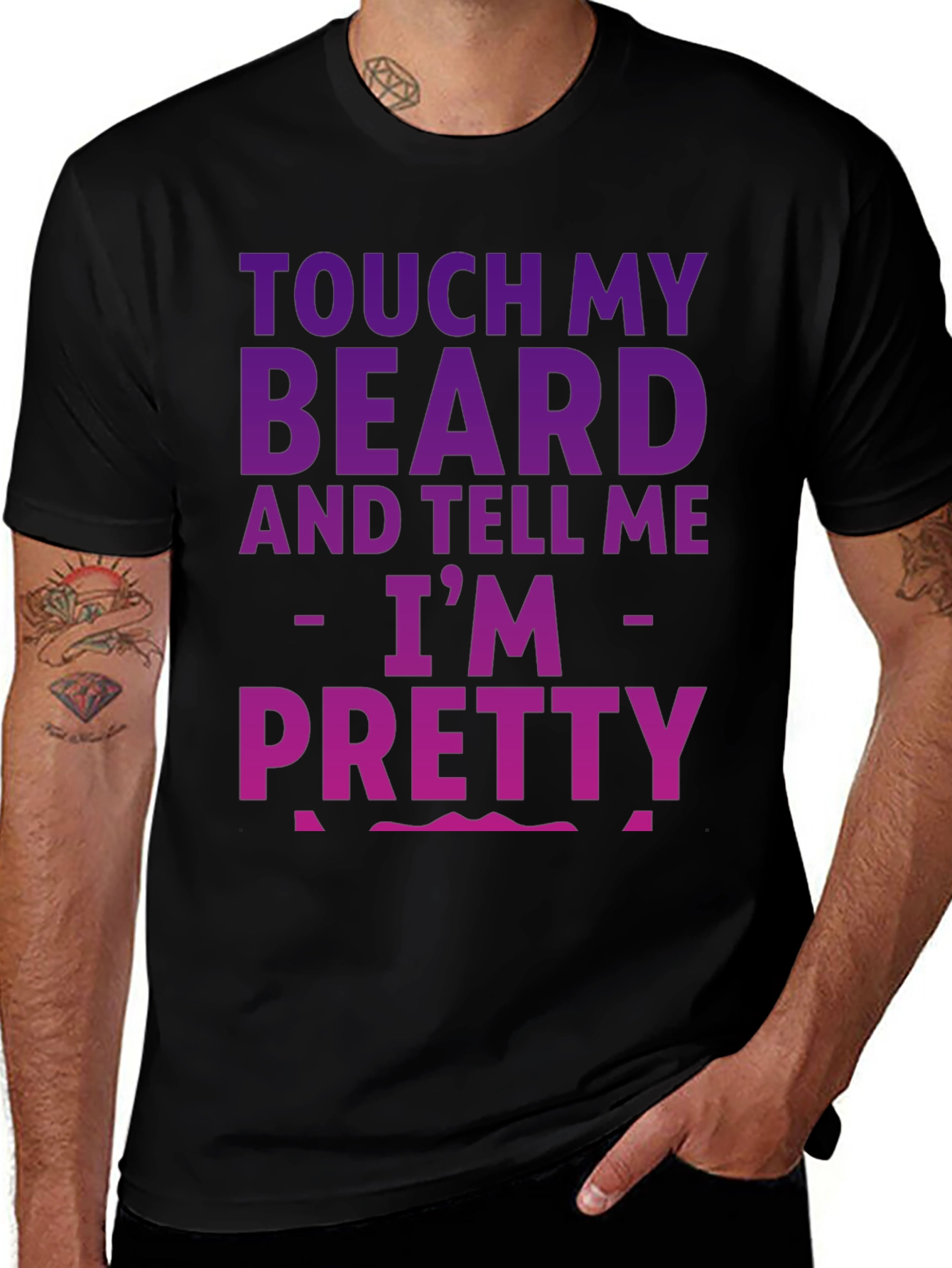 Touch My Beard Funny Graphic Tee