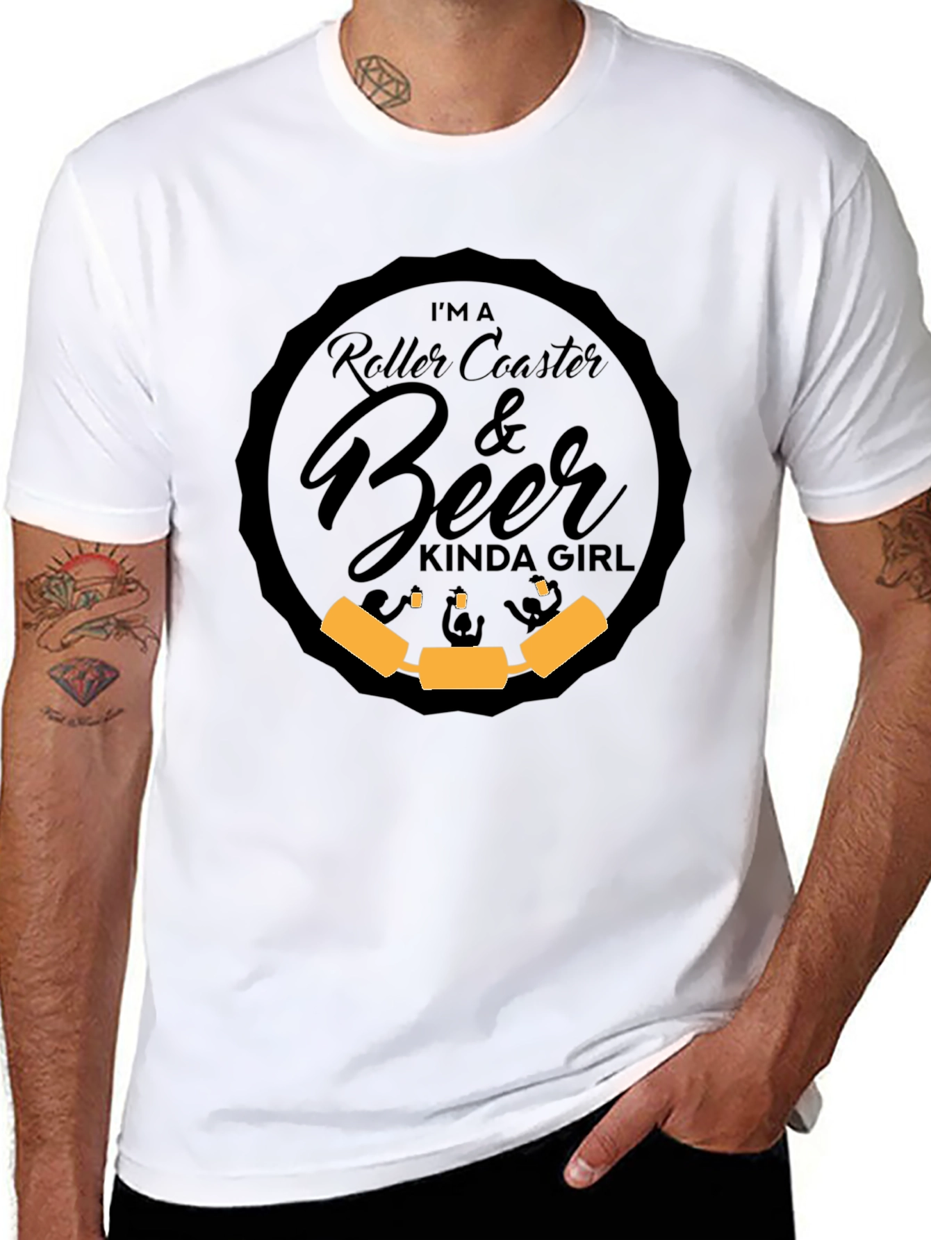 Roller Coaster & Beer Kinda Girl Graphic T-Shirt