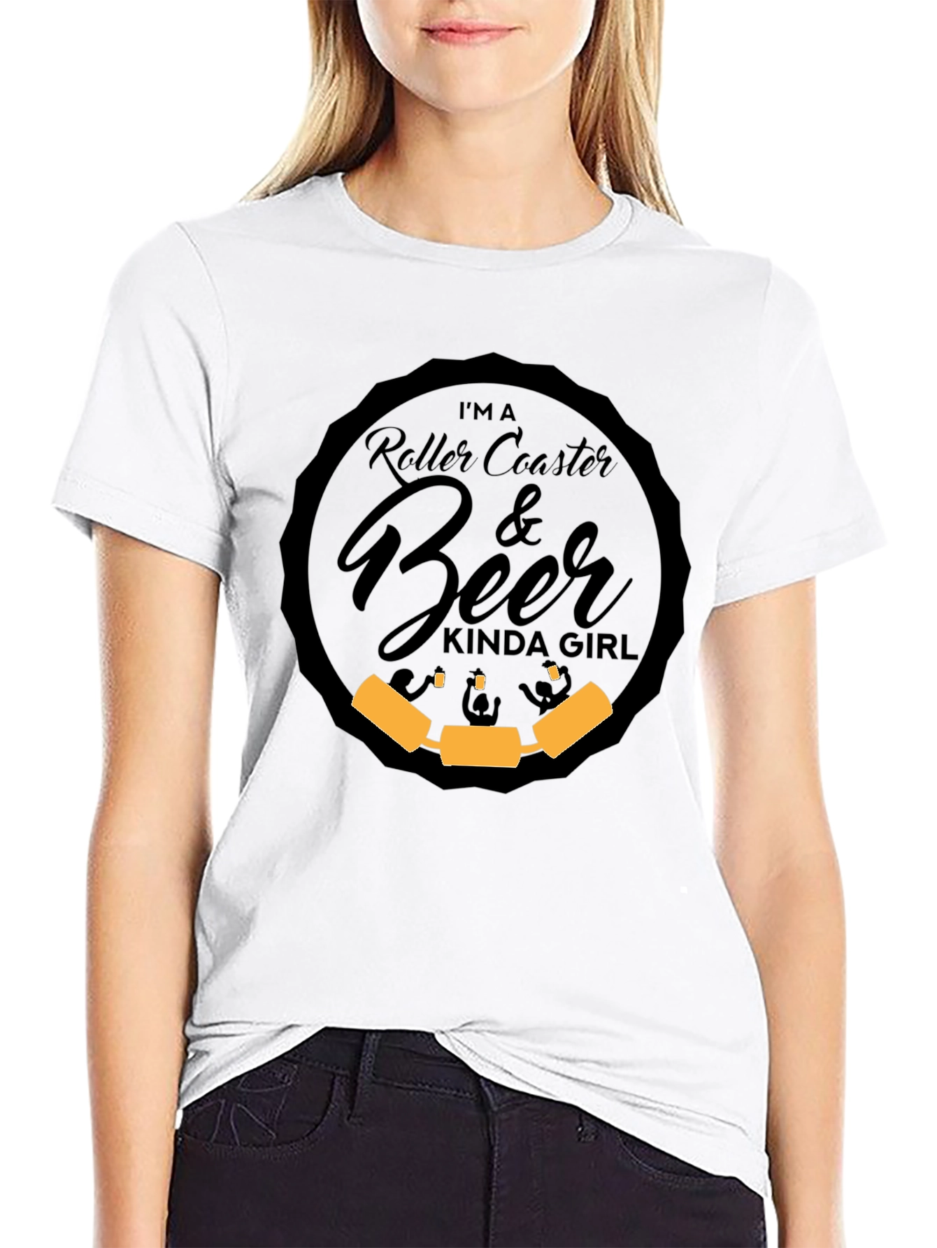 Roller Coaster & Beer Kinda Girl Graphic T-Shirt