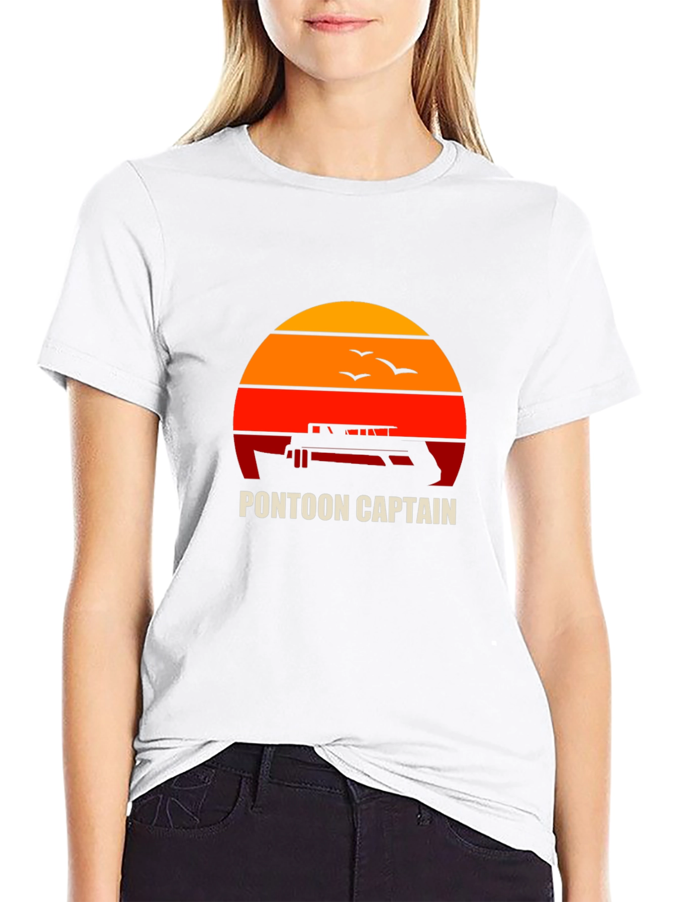 Pontoon Captain Sunset Graphic Tee