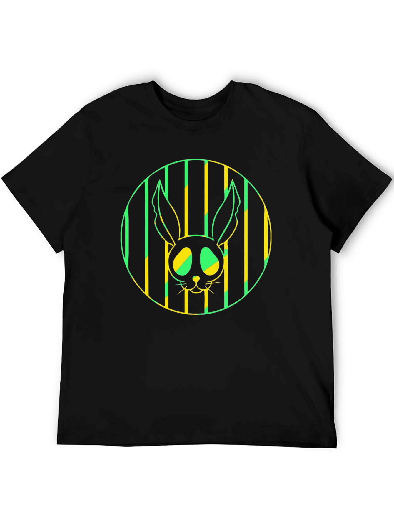 Rabbit Graphic Tee - Stylish Mens Black T-Shirt