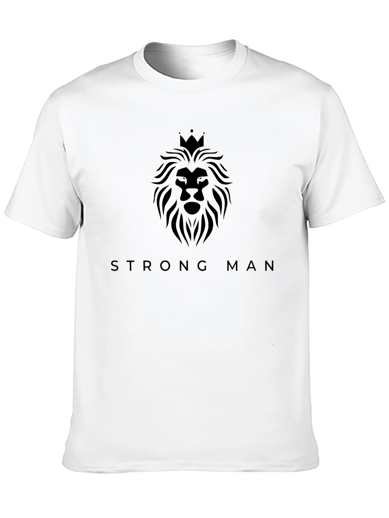 Strong Man Lion Graphic Tee - Black
